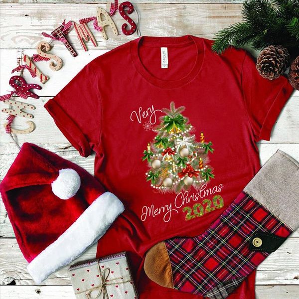 very merry christmas 2021 christmas tree print t shirt women short sleeve cut tumblr graphic tee shirt femme gift to girls, White 
very merry christmas 2021 christmas tree print t shirt women short sleeve cut tumblr graphic tee shirt femme gift to girls, White