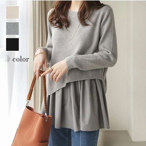 1t-shirt autumn / winter 2020 new korean women's fashion splicing fake two piece swea, White;black
1t-shirt autumn / winter 2020 new korean women's fashion splicing fake two piece swea, White;black