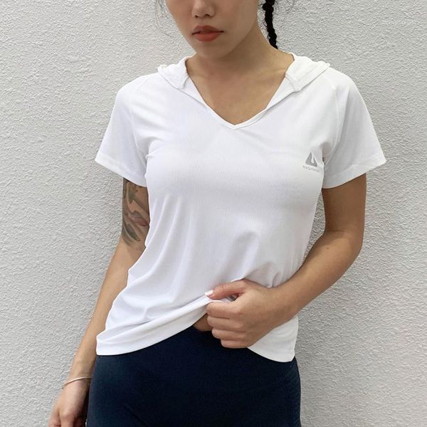yoga outfits sports t-shirt for women quick drying fitness gym hooded workout sport running short sleeve1, White;red
yoga outfits sports t-shirt for women quick drying fitness gym hooded workout sport running short sleeve1, White;red