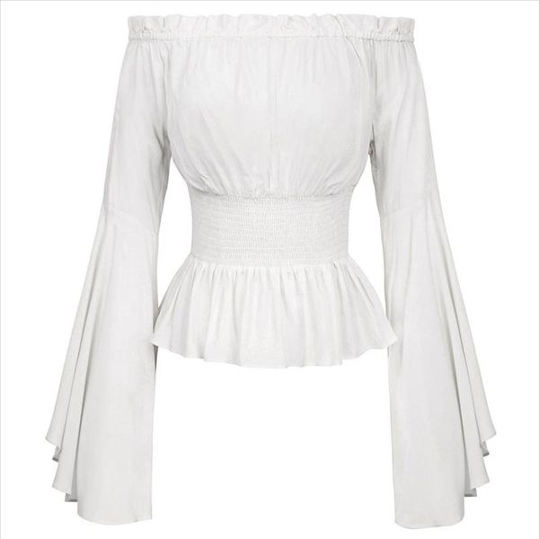 womens slash neck shirt vintage retro party wear steampunk victorian off shoulder lace up slim ladies summer tee shirts, White
womens slash neck shirt vintage retro party wear steampunk victorian off shoulder lace up slim ladies summer tee shirts, White