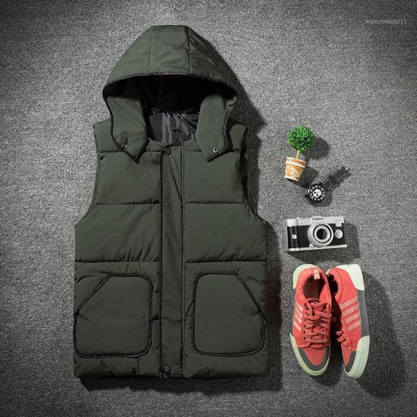 men's vests hoo 2021 men's hooded cotton waistcoat for teenagers to keep warm in autumn and winter handsome slim waistcoat1, Black;white
men's vests hoo 2021 men's hooded cotton waistcoat for teenagers to keep warm in autumn and winter handsome slim waistcoat1, Black;white