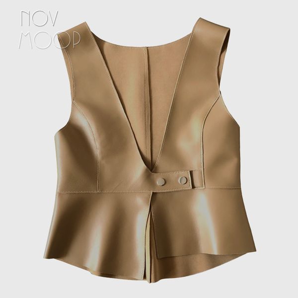novmoop 2020 fashion style women spring summer black khaki irregular sheepskin genuine leather vest gilet femme colete lt3079 1023, Black;white
novmoop 2020 fashion style women spring summer black khaki irregular sheepskin genuine leather vest gilet femme colete lt3079 1023, Black;white