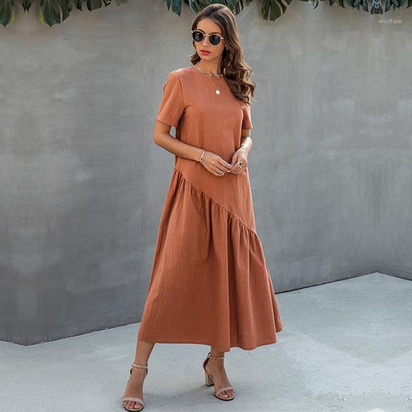 2020 new summer solid loose elegant long dress women casual cotton short o-neck ankle-length dress1, Black;gray
2020 new summer solid loose elegant long dress women casual cotton short o-neck ankle-length dress1, Black;gray