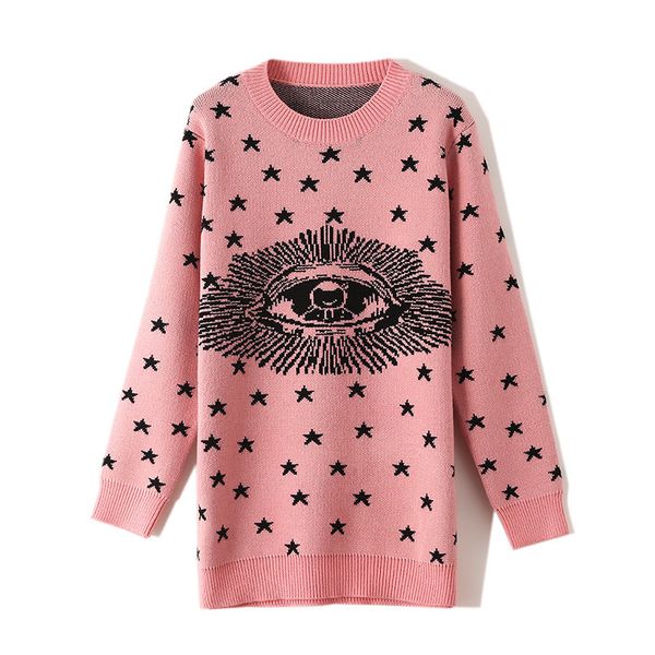 high street designer women long shirts from cartoons eye stars o-neck puff autumn sweet outerwear jumpers party vdhu, White;black
high street designer women long shirts from cartoons eye stars o-neck puff autumn sweet outerwear jumpers party vdhu, White;black