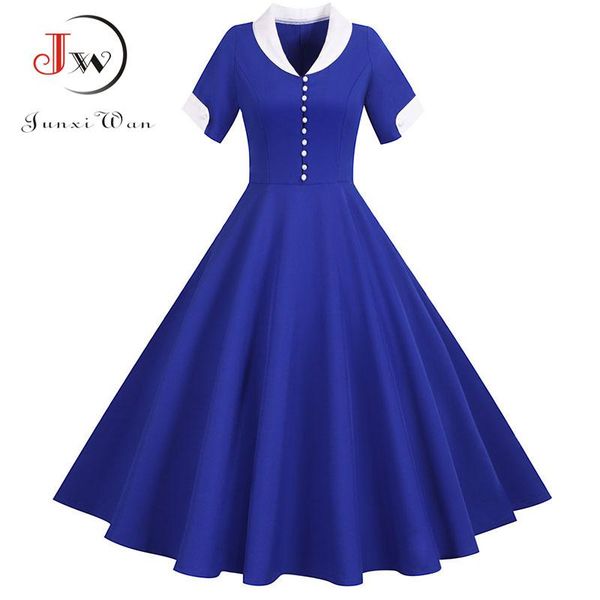 party dresses women summer vintage a line office dress ladies short sleeve solid midi elegant fashion casual sundress robe plus size, White;black
party dresses women summer vintage a line office dress ladies short sleeve solid midi elegant fashion casual sundress robe plus size, White;black