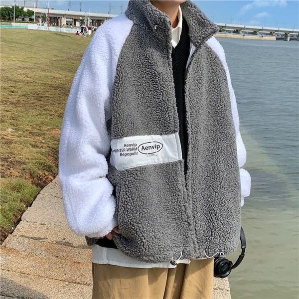 men's jackets 2021 winter jacket lamb wool stand collar zipper letter decor matching color thicken warm soft comfortable male coat, Black;brown
men's jackets 2021 winter jacket lamb wool stand collar zipper letter decor matching color thicken warm soft comfortable male coat, Black;brown