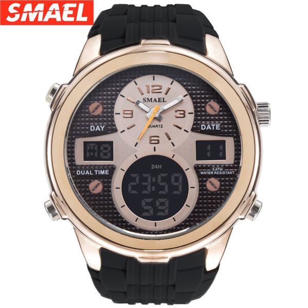 smer new sports watch men's multi-function outdoor waterproof double display led middle school student watch, Slivery;brown
smer new sports watch men's multi-function outdoor waterproof double display led middle school student watch, Slivery;brown