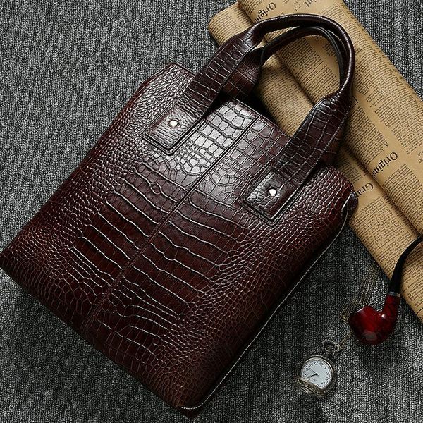men 100% cowhide leather classic brown color briefcase businessmen bags crocodile printing criefcases
men 100% cowhide leather classic brown color briefcase businessmen bags crocodile printing criefcases