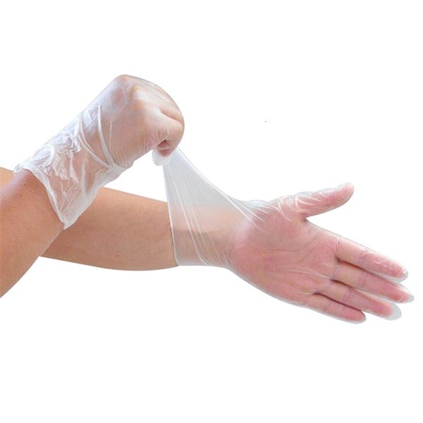 100pcs transparent disposable pvc examination gloves new xs