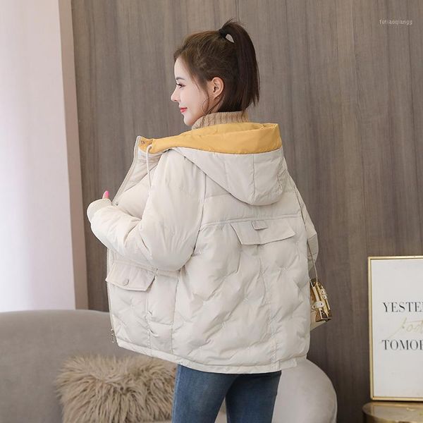 female cold coat solid hooded short women's winter jacket plus size loose casual stand collar cotton padded thick parkas woman1, Black
female cold coat solid hooded short women's winter jacket plus size loose casual stand collar cotton padded thick parkas woman1, Black