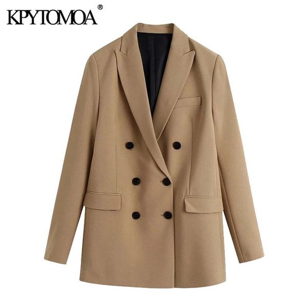 kpytomoa women 2021 fashion office wear double breasted blazers coat vintage long sleeve pockets female outerwear chic, White;black
kpytomoa women 2021 fashion office wear double breasted blazers coat vintage long sleeve pockets female outerwear chic, White;black