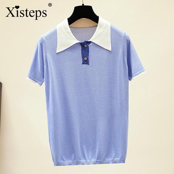 xisteps color match women collar knitted two buttons loose short sleeve pullover femme blouse students causal 2020, White;black
xisteps color match women collar knitted two buttons loose short sleeve pullover femme blouse students causal 2020, White;black