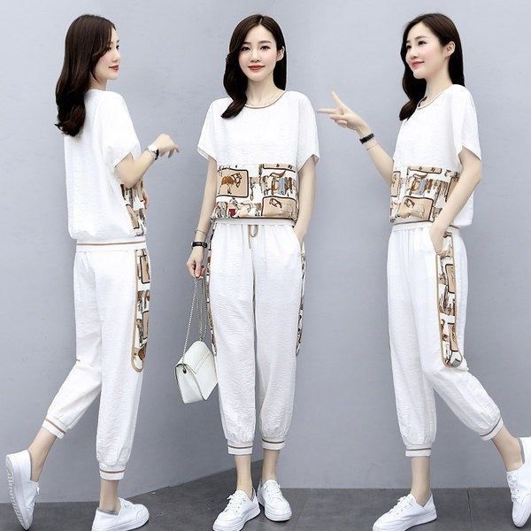 dtjed 2020 style sports casual suit women's korean new elegant western style women's wear two-piece trousers and trousersankle-len, Gray
dtjed 2020 style sports casual suit women's korean new elegant western style women's wear two-piece trousers and trousersankle-len, Gray