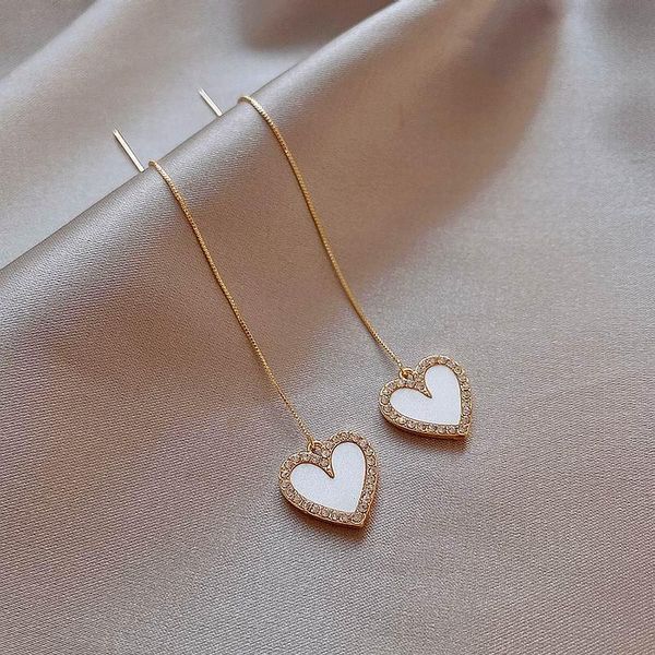 simple heart long earrings white black colors temperament korean fashion jewelry wholesale, Silver
simple heart long earrings white black colors temperament korean fashion jewelry wholesale, Silver