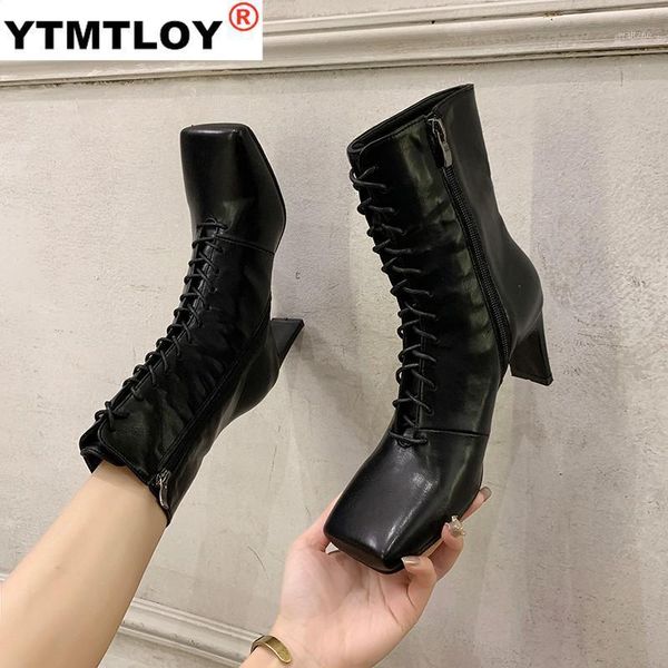 leather ankle boots for women winter formal high heels square toe slim shoes wine red zapatos mujer size 35-391, Black
leather ankle boots for women winter formal high heels square toe slim shoes wine red zapatos mujer size 35-391, Black