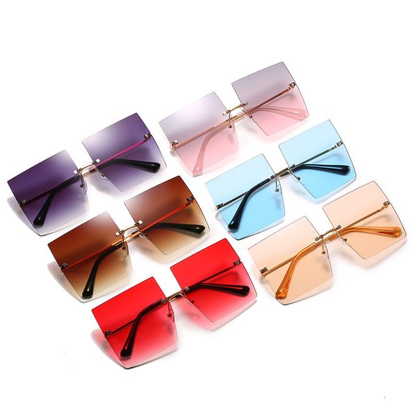 new korean large box women's sunglasses 1909 fashion frameless cutting edge trendy sunglasses versatile sunglasses designer aws, White;black
new korean large box women's sunglasses 1909 fashion frameless cutting edge trendy sunglasses versatile sunglasses designer aws, White;black