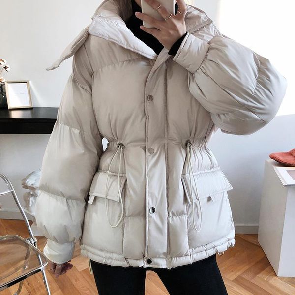 2020 new women winter coat long sleeve windproof warm lace-up slim waist women blue hooded coat casaco feminino, Black
2020 new women winter coat long sleeve windproof warm lace-up slim waist women blue hooded coat casaco feminino, Black