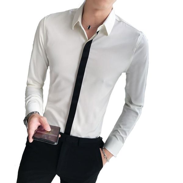 men's casual shirts white mens shirt spring and autumn men fashion black slim camisa masculina size s-3xl, White;black
men's casual shirts white mens shirt spring and autumn men fashion black slim camisa masculina size s-3xl, White;black