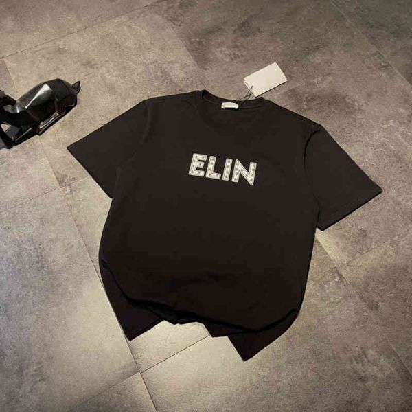 2022 factory wholesale new fashion spring and summer t-shirt net red same couple simple letter printing rivet casual loose round neck short, White
2022 factory wholesale new fashion spring and summer t-shirt net red same couple simple letter printing rivet casual loose round neck short, White