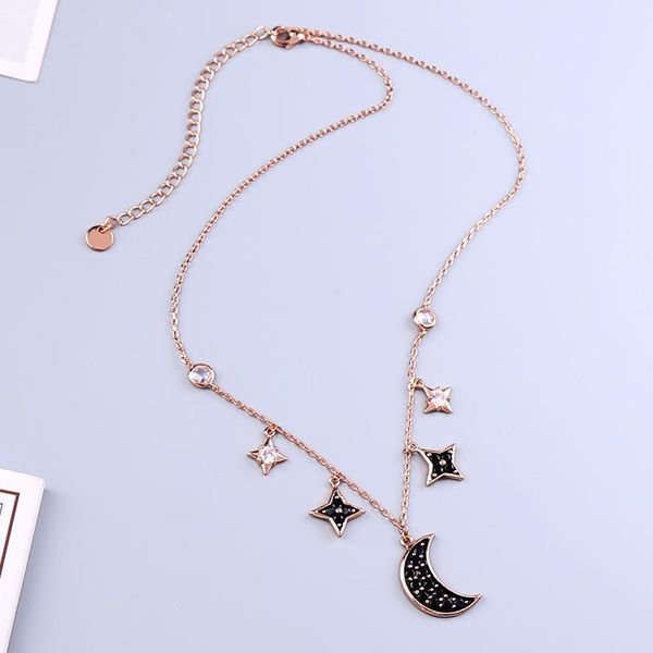 pendant necklaces balanbiu luxury zircon black moon star rose gold color brass for women gift 2021 fashion jewelry wholesale, Silver
pendant necklaces balanbiu luxury zircon black moon star rose gold color brass for women gift 2021 fashion jewelry wholesale, Silver