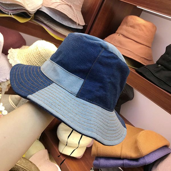 and wind denim spring summer outdoor large eaves sun visor splicing fisherman's women's casual versatile basin hat, Blue;gray
and wind denim spring summer outdoor large eaves sun visor splicing fisherman's women's casual versatile basin hat, Blue;gray