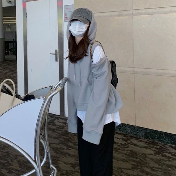are u shop gray hooded sweater sweatercoat sweaterwomen's loose korean style spring and autumn thin lazy coatshoulder zipper 17vvj 1, Black
are u shop gray hooded sweater sweatercoat sweaterwomen's loose korean style spring and autumn thin lazy coatshoulder zipper 17vvj 1, Black