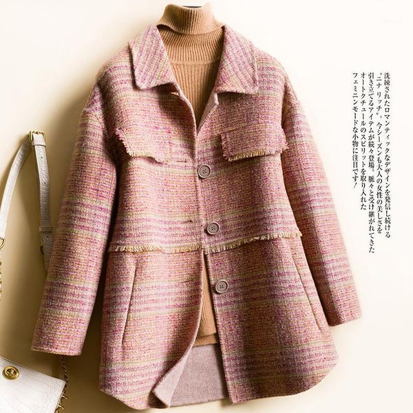 autumn and winter 2020 new lattice grain high-end small fragrant wind double-sided cashmere coat women wool coat short1, Black
autumn and winter 2020 new lattice grain high-end small fragrant wind double-sided cashmere coat women wool coat short1, Black