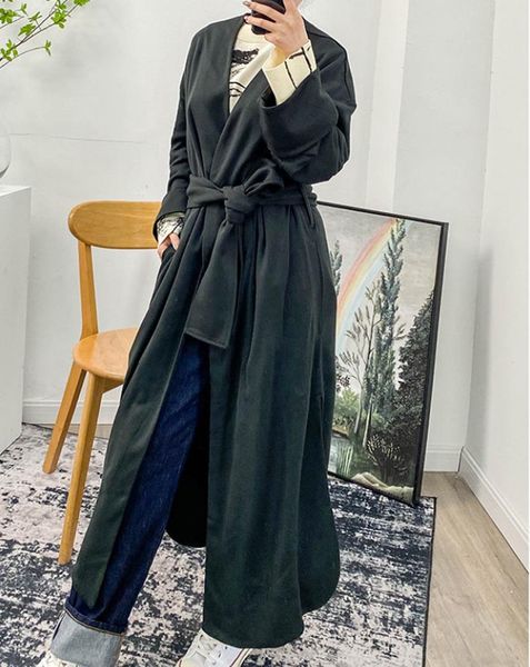 simple v-neck women coat casual solid color lace-up temperament lady long coat, Black;brown
simple v-neck women coat casual solid color lace-up temperament lady long coat, Black;brown