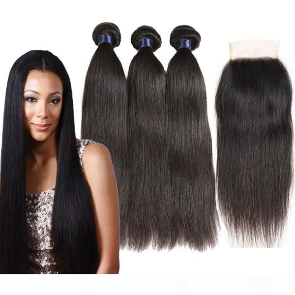 brazilian straight virgin hair weaves 3 bundles hair extensions with closure middle three part double wefts natural black, Black;brown
brazilian straight virgin hair weaves 3 bundles hair extensions with closure middle three part double wefts natural black, Black;brown