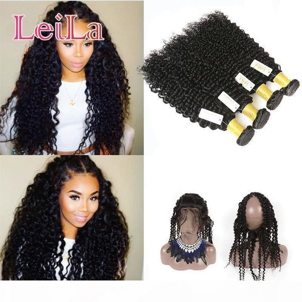 human hair 360 lace frontal with hair bundles indian virgin hair bundles with closure natural color deep wave curly extensions from leila, Black;brown
human hair 360 lace frontal with hair bundles indian virgin hair bundles with closure natural color deep wave curly extensions from leila, Black;brown