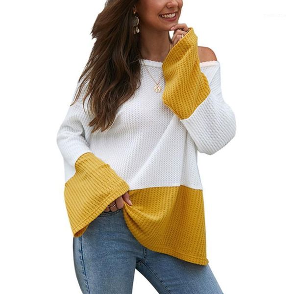 autumn winter sweater for women color matching round collar knitting bell long sleeve casual warm sweater loose 1, White;black
autumn winter sweater for women color matching round collar knitting bell long sleeve casual warm sweater loose 1, White;black