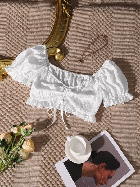 puffer sleeve crop c5hi#, White
puffer sleeve crop c5hi#, White