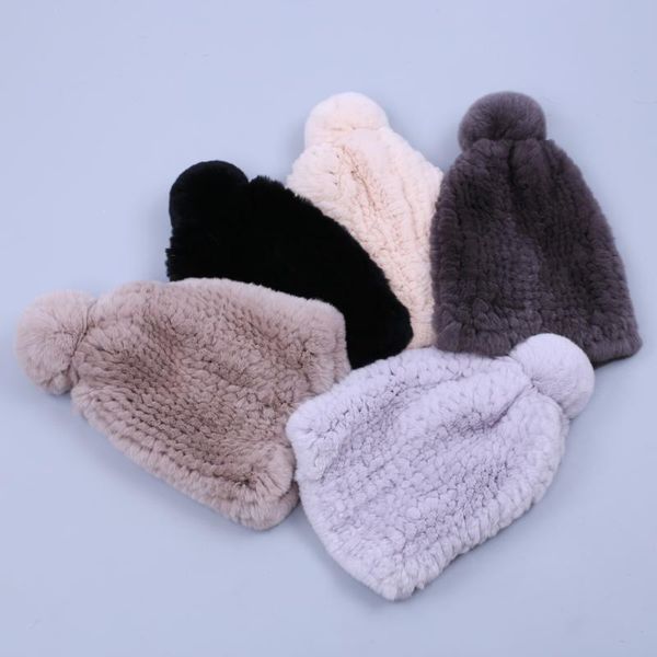 beanie/skull caps real rex fur hat women winter knitted beanies cap with pom poms brand thick female elastic soft warm, Blue;gray
beanie/skull caps real rex fur hat women winter knitted beanies cap with pom poms brand thick female elastic soft warm, Blue;gray