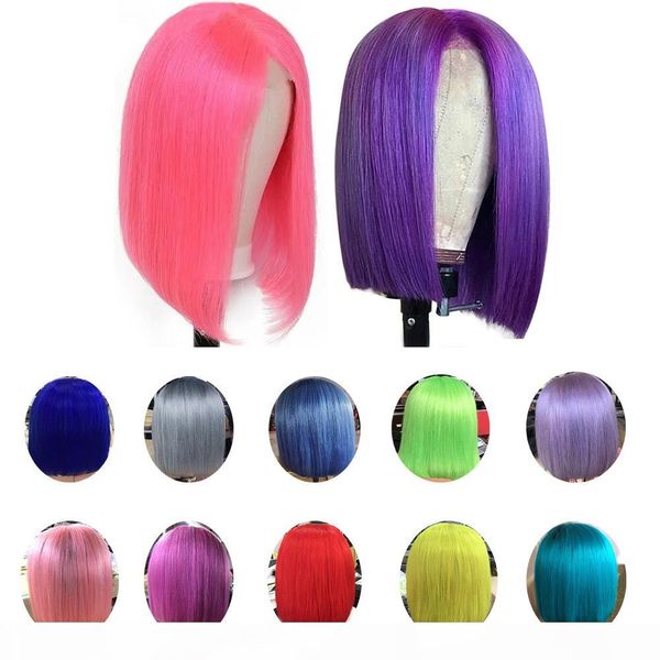 pink bob lace front wigs human hair 13x6 pre plucked blue red grey green yellow short bob wigs for black women remy, Black;brown
pink bob lace front wigs human hair 13x6 pre plucked blue red grey green yellow short bob wigs for black women remy, Black;brown