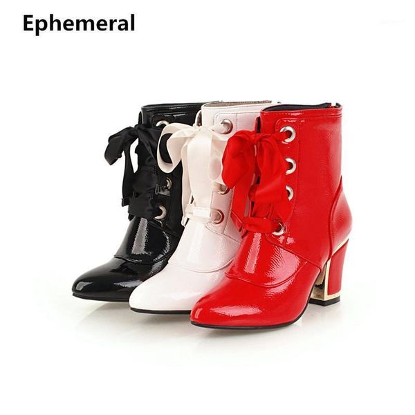 ladies 2020 new patent leather lace-up high heel boots waterproof pointy toe shoes fur winter mid-booty black red breathable 431
ladies 2020 new patent leather lace-up high heel boots waterproof pointy toe shoes fur winter mid-booty black red breathable 431