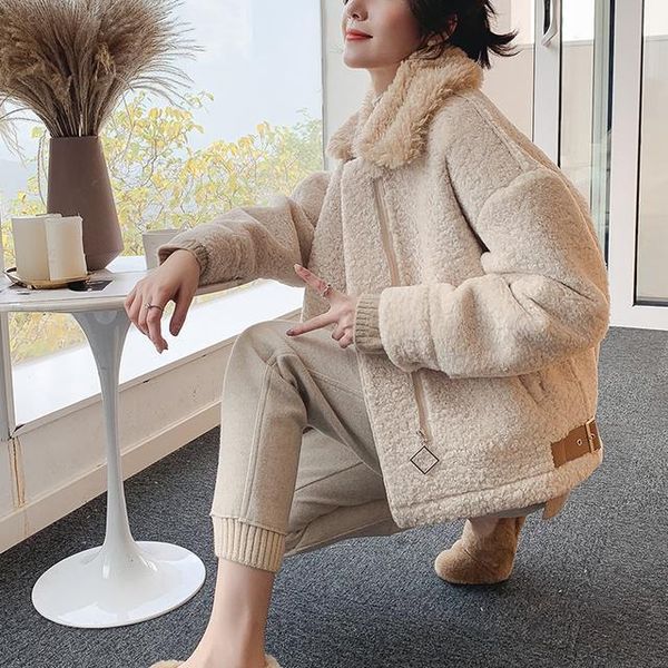 women's fur & faux women 2021 autumn winter coat wool jacket female teddy bear thick warm fleece overcoat lady fashion casual outwear c, Black
women's fur & faux women 2021 autumn winter coat wool jacket female teddy bear thick warm fleece overcoat lady fashion casual outwear c, Black