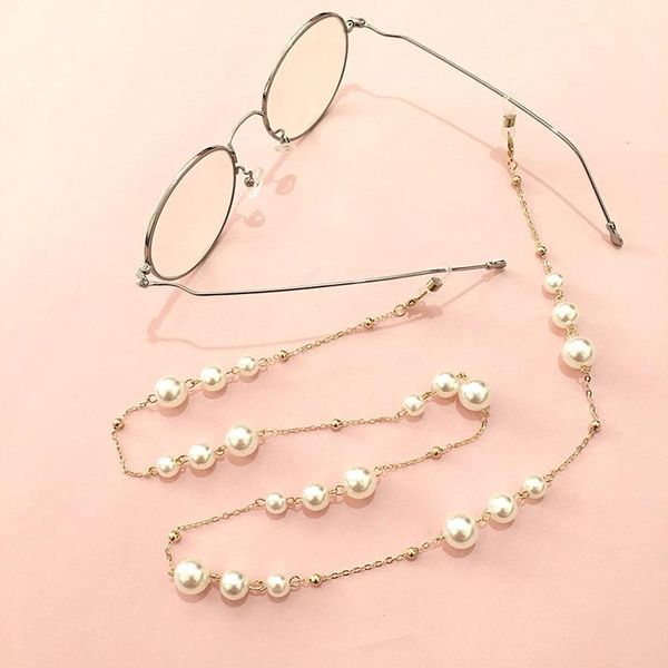 women's pearl glasses chains european and american new jewelry fashion simple personality big pearl glasses chain trend, Silver
women's pearl glasses chains european and american new jewelry fashion simple personality big pearl glasses chain trend, Silver