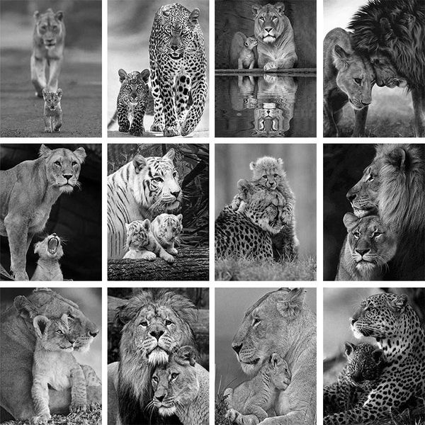 5d black white animal diamond painting lion tiger leopard mother love family embroidery mosaic cross stitch home room decor art
5d black white animal diamond painting lion tiger leopard mother love family embroidery mosaic cross stitch home room decor art
