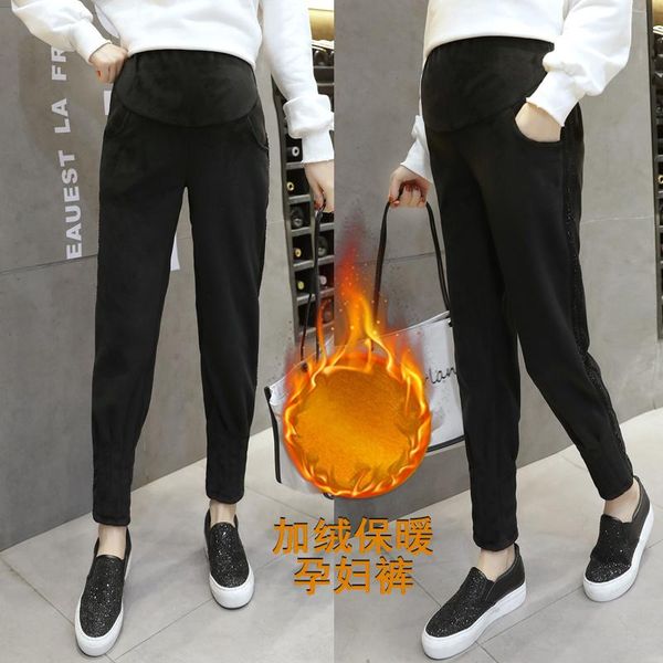 maternity bottoms winter pregnant women thick warm cotton trousers plus velvet fashion loose leisure pants golden fleece belly, White
maternity bottoms winter pregnant women thick warm cotton trousers plus velvet fashion loose leisure pants golden fleece belly, White
