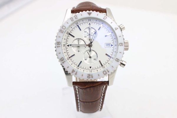 2021 mens japanese vk quartz chronograph movement sports watch 46mm white ceramic bezel brown leather strap sapphire classic wristwatches, Slivery;brown
2021 mens japanese vk quartz chronograph movement sports watch 46mm white ceramic bezel brown leather strap sapphire classic wristwatches, Slivery;brown