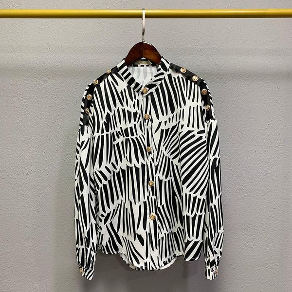 2020 autumn streetwear new zebra-print shoulder metal button full shirt blouse women v463, White
2020 autumn streetwear new zebra-print shoulder metal button full shirt blouse women v463, White