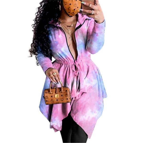 ladies tie dye dress fashion trend zipper lapels long sleeve irregular short skirt designer female autumn new bandage casual loose dress, Black;gray
ladies tie dye dress fashion trend zipper lapels long sleeve irregular short skirt designer female autumn new bandage casual loose dress, Black;gray