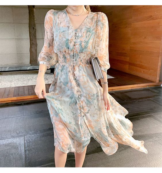 2021 new new chiffon women puff sleeve v-neck high waist fashion female clothing retro korean style fairy dress autumn 2pi2, Black;gray
2021 new new chiffon women puff sleeve v-neck high waist fashion female clothing retro korean style fairy dress autumn 2pi2, Black;gray