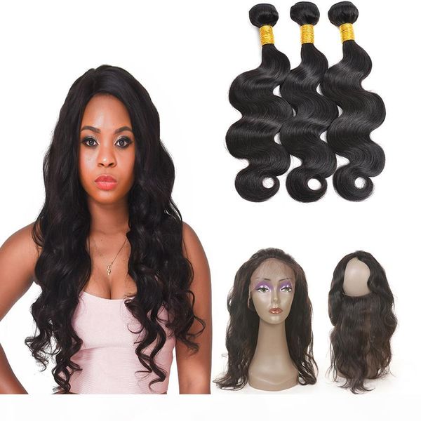 360 lace frontal with bundles peruvian human hair 3 bundles with frontal closure body wave virgin hair, Black;brown
360 lace frontal with bundles peruvian human hair 3 bundles with frontal closure body wave virgin hair, Black;brown