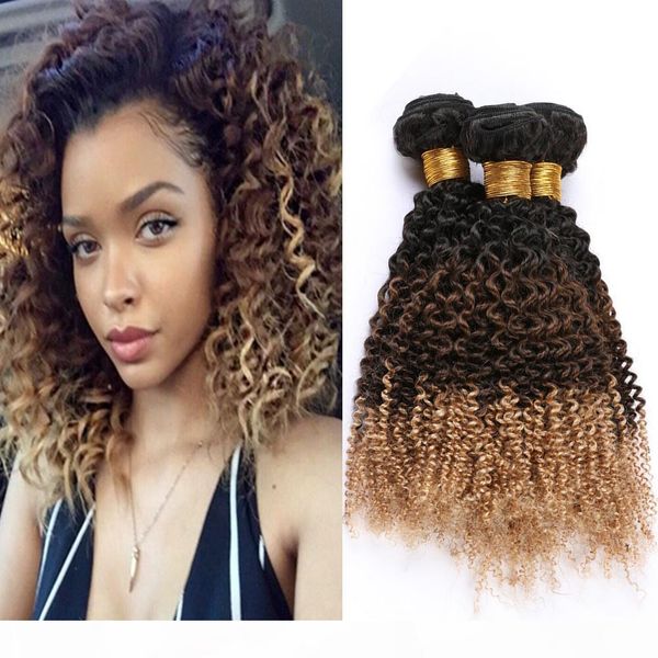 three tone human hair extensions kinkys curly #1b 4 27 ombre brazilian virgin hair weaves honey blonde ombre human hair bundles 300gram, Black
three tone human hair extensions kinkys curly #1b 4 27 ombre brazilian virgin hair weaves honey blonde ombre human hair bundles 300gram, Black