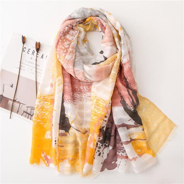 scarves 2021 water and ink printed cotton scarf fashion autumn winter tourism silk sunscreen shawl for women, Blue;gray
scarves 2021 water and ink printed cotton scarf fashion autumn winter tourism silk sunscreen shawl for women, Blue;gray