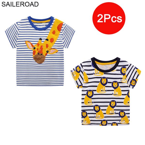saileroad 2pcs/lots children t-shirts animal kids tees for boys clothes giraffe lion pattern baby girls shirts y200704, Blue
saileroad 2pcs/lots children t-shirts animal kids tees for boys clothes giraffe lion pattern baby girls shirts y200704, Blue