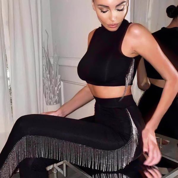 autumn new 2020 2-piece black ensemble no sleeves crystal sparkling bandage celebrity designer fashion set 9cey, Black;white
autumn new 2020 2-piece black ensemble no sleeves crystal sparkling bandage celebrity designer fashion set 9cey, Black;white
