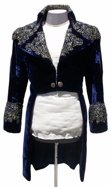 jareth the goblin king navy blue velvet halloween costume for men rhinestones party suit jackets appliques tailcoats blazer, White;black 
jareth the goblin king navy blue velvet halloween costume for men rhinestones party suit jackets appliques tailcoats blazer, White;black