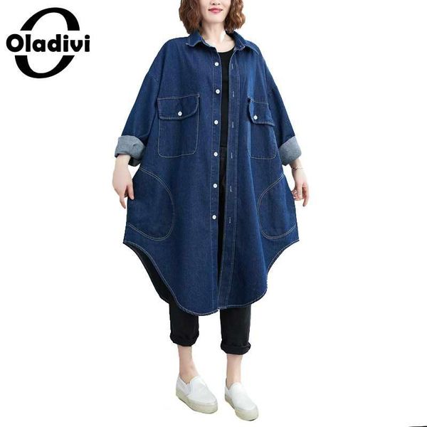women's trench coats oladivi oversized plus size women pocket jean coat fashion lady casual loose denim outerwear female overcoat 8xl 7, Tan;black
women's trench coats oladivi oversized plus size women pocket jean coat fashion lady casual loose denim outerwear female overcoat 8xl 7, Tan;black